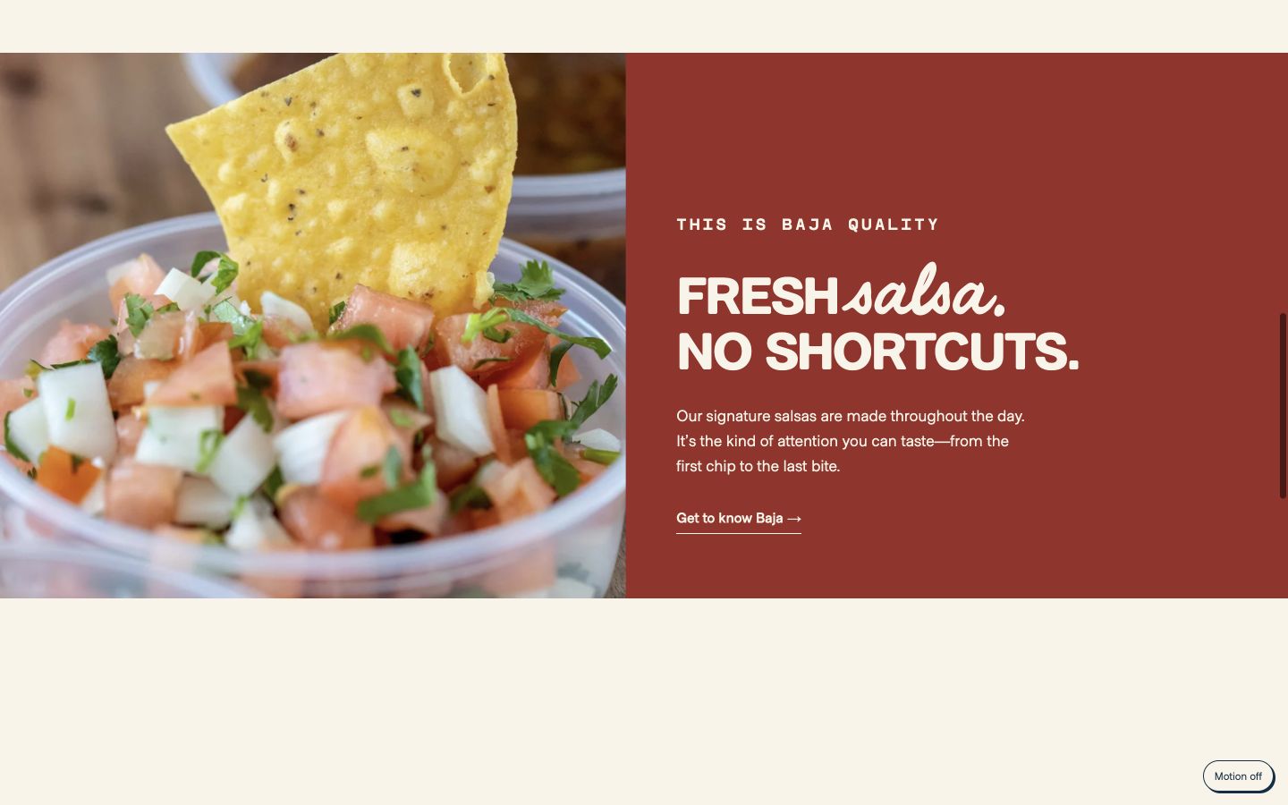 Baja Fish Tacos fresh salsa content section